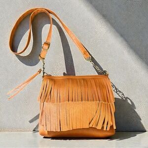 Mossimo Supply Co. Tan Fringe Crossbody‎ Bag
